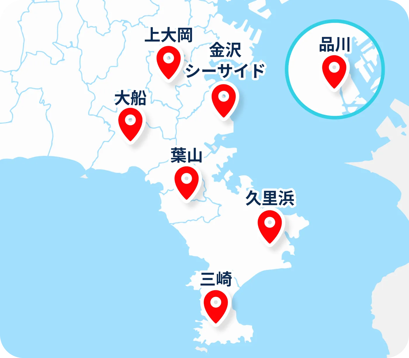 神奈川県の勤務地マップ